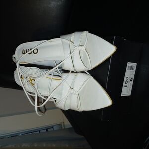 EGO Women's White Strappy Heels
